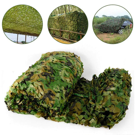 Filet de camouflage pour décoration, protection solaire, chasse, camping, extérieur, militaire, camping, décoration de jardin, 6 x 4 m, vert