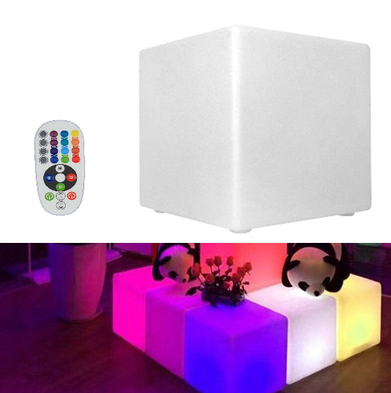 Cube lumineux LED 16 RVB - Couleur changeante - Veilleuse - Décoration de jardin