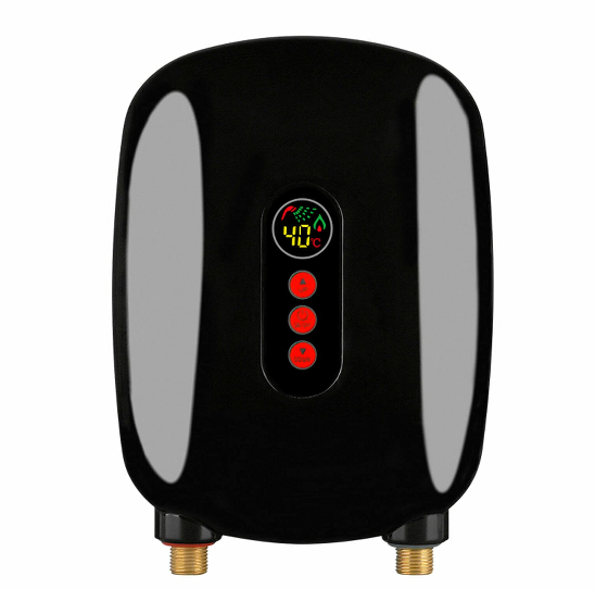 Mini chauffe-eau électronique - 6,5 kW - 220 V - Sous évier - Avec affichage LCD - Pour salle de bain, cuisine, douche - Noir