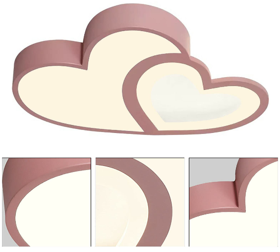 LED Cartoon Plafonnier Moderne Bébé Plafonnier Télécommande Dimmable Nursery Lampe Chambre Lampe Acrylique Abat-Jour Décoratif Plafonnier Garçons Filles Chambre Lustre Rose 55Cm (rose)