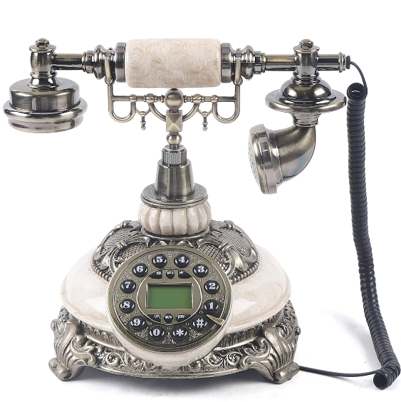 Style rétro Téléphone fixe de bureau filaire vintage téléphone avec vitre de sélection pour la maison, le bureau