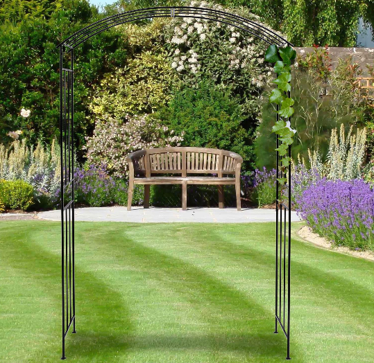 Arche de jardin rectangulaire en métal résistant aux intempéries pour plantes grimpantes et roses 220 cm