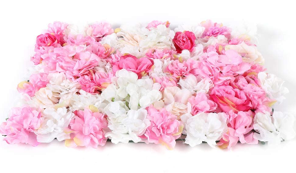 Lot de 8 panneaux muraux de fleurs artificielles pour décoration de jardin, maison, mariage, fête - 40 x 60 cm