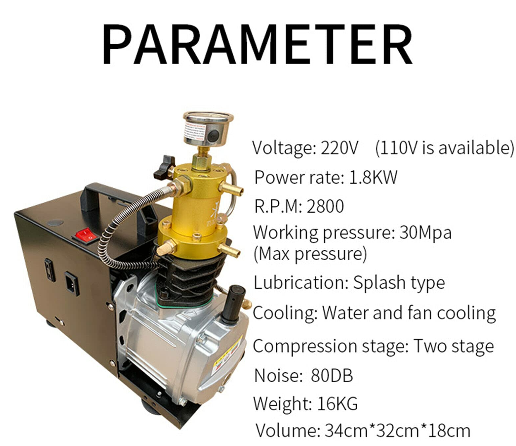 Pompe à compresseur d'air haute pression PCP 2800 W 30 MPA 4500 PSI Pompe à compresseur 220 V (type 4)