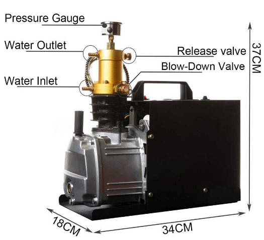 300bar 4500PSI Pompe à compresseur électrique à haute pression two Stage 30MPA