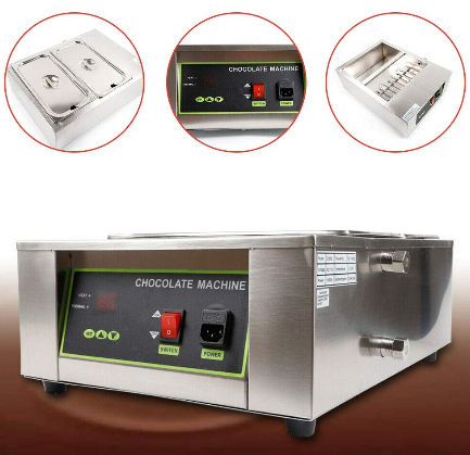 2 x 4 l Machine à fondre au chocolat électrique 30-85 °C Appareil à fondre au chocolat 10 kg Appareil de température commerciale 1500 W