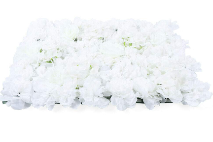 Lot de 9 murs de roses artificielles en soie pour le jardin - Décoration de mariage - 40 x 60 cm - Blanc