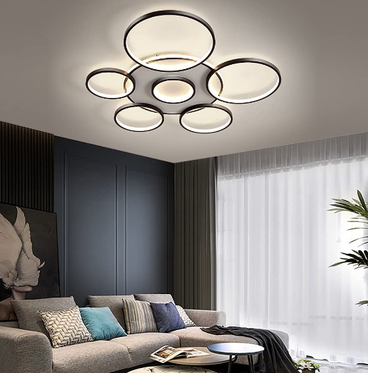 CNCEST-Lustre LED de luxe à 7 têtes à intensité variable pour salon et chambre à coucher