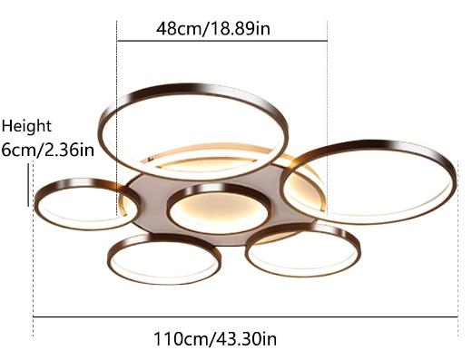 CNCEST-Lustre LED de luxe à 7 têtes à intensité variable pour salon et chambre à coucher