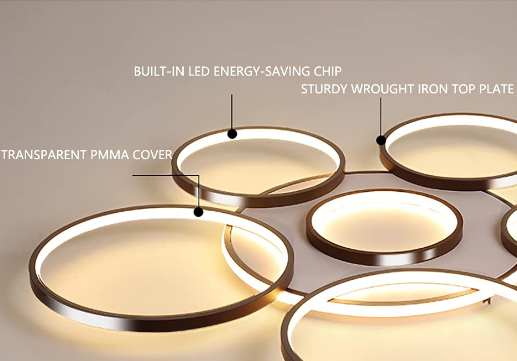 CNCEST-Lustre LED de luxe à 7 têtes à intensité variable pour salon et chambre à coucher