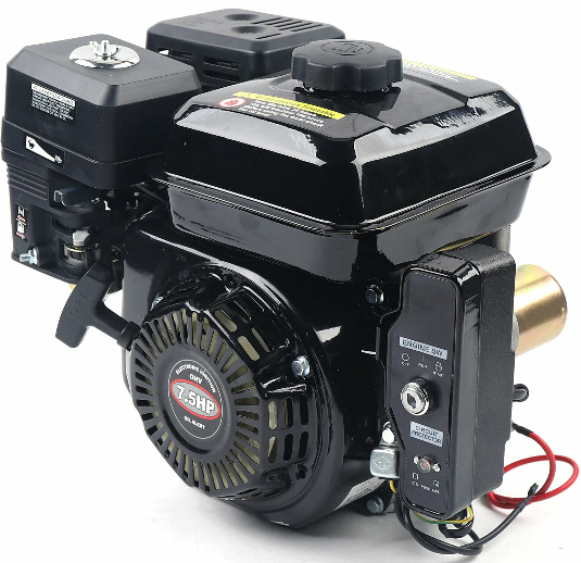 Moteur à essence 4 temps 212 cm³ - Moteur colonne 7,5 CV OHV - Démarrage facile avec démarrage électrique - 1 cylindre