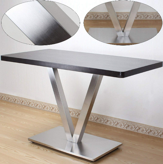 Lot de 2 pieds de table en forme de V en acier inoxydable brossé - Modèle en V
