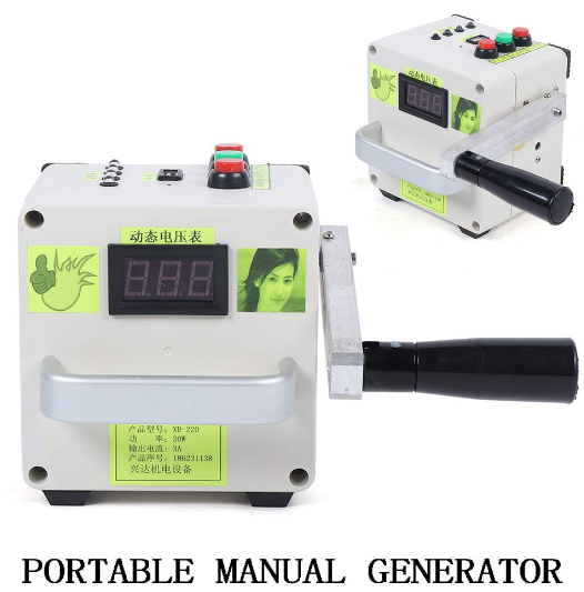 Générateur à manivelle Portable 12 V 5,2 V, Petit générateur à manivelle  150 W, Alimentation électrique Portable, générateur d'alimentation d'urgence  Manuel, Groupe électrogène : : Jardin