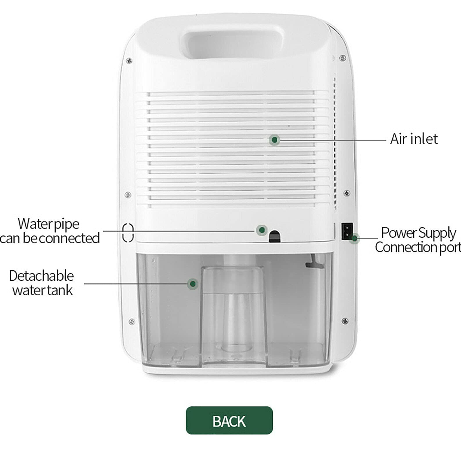 Mini déshumidificateur électrique de 2500 ml avec minuterie, 42 W