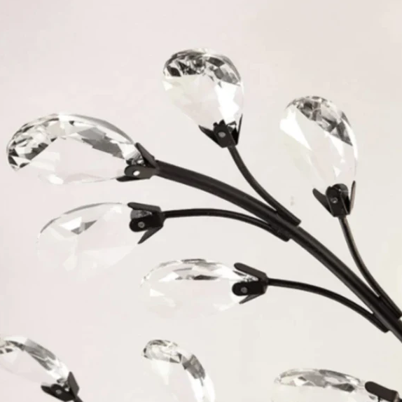 Lustre en métal et cristal antique - Plafonnier - Éclairage classique en forme de fleur - 5 ampoules E14