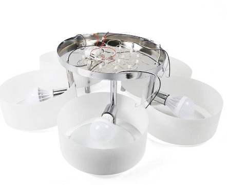 Plafonnier LED en cristal - Moderne - Suspension - Économie d'énergie - Réglable - Avec télécommande (5 têtes)