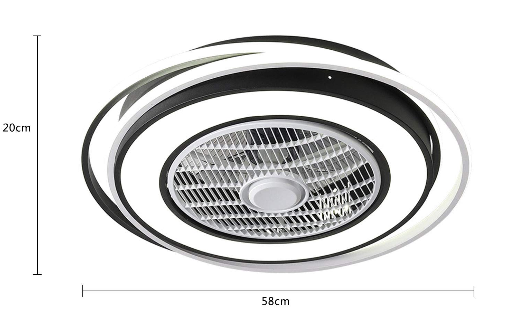 Ventilateur de plafond avec éclairage LED et télécommande - 3 types de couleurs d'éclairage - Éclairage semi-encastré