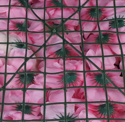 CNCEST Lot de 12 panneaux muraux de fleurs artificielles en soie pour décoration de mariage, jardin, 60 x 40 cm (rose)