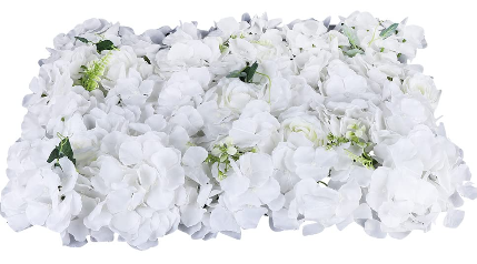 CNCEST 12 x mur de fleurs artificielles pour décoration de mariage, fête (blanc)