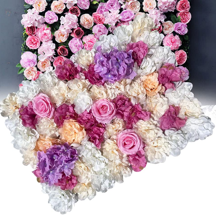 CNCEST Mur de fleurs artificielles - Panneau décoratif - Fleur de soie pour jardin - Décoration murale de mariage - 12 pièces