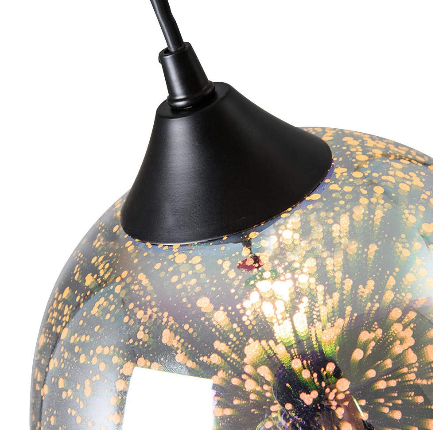 22 * 32 cm Moderne 3D verre lampe suspendue décoration de Noël feu d'artifice lampe de plafond