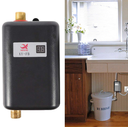 Mini chauffe-eau instantané, 3400W 220V Chauffe-eau électronique Petit avec LCD pour cuisine Salle de bain