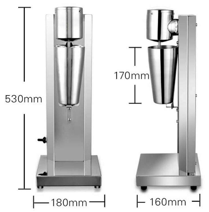 Machine à milk-shake commerciale de 180W en acier inoxydable, avec mousseur, pour smoothie 650m