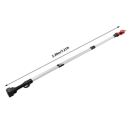 Tondeuse électrique puissante, sécateur sans fil avec barre d'extension élevée, tête d'inclinaison, sangle de transport, 2 piles au lithium 21 V