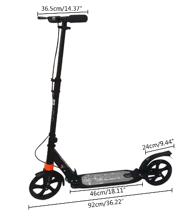 CNCEST Trottinette pliable pour adulte jusqu'à 100 kg - Hauteur réglable (noir)