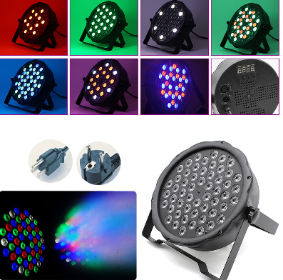 RibasuBB LED Par Spotlight, 162 W 54 LED RGB Stage Light 7CH DMX PAR Can Light Club Disco Party DJ Show Light