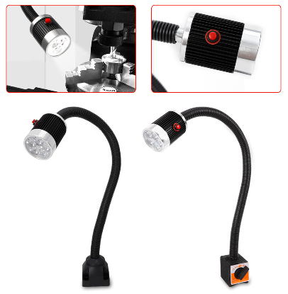 5W 110-220V LED Lampe de travail avec base fixe de 500mm, lampe de travail pour machine outil CNC