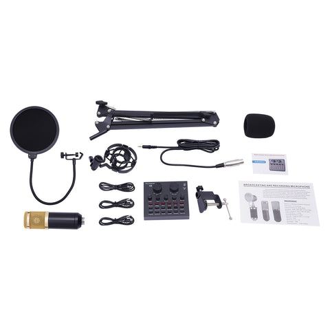 Kit de microphone à condensateur V8 Live - Carte son - Mixeur audio