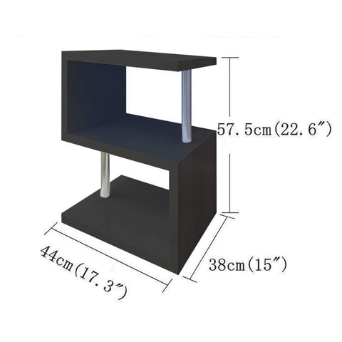 Table d'appoint haute brillance à 2 niveaux avec lumières LED pour salon