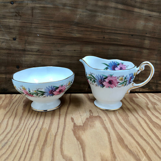 Shelley, Dainty, Begonia, Floral with Blue Trim, Cup, Tea cup