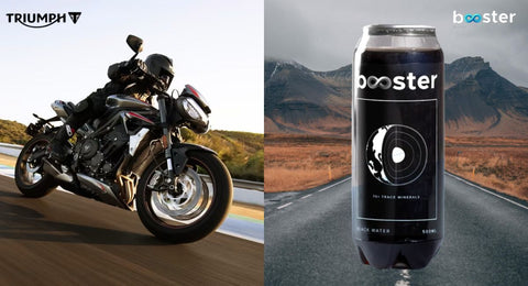 Triumph Motorcycle and Booster Black Alkaline Water