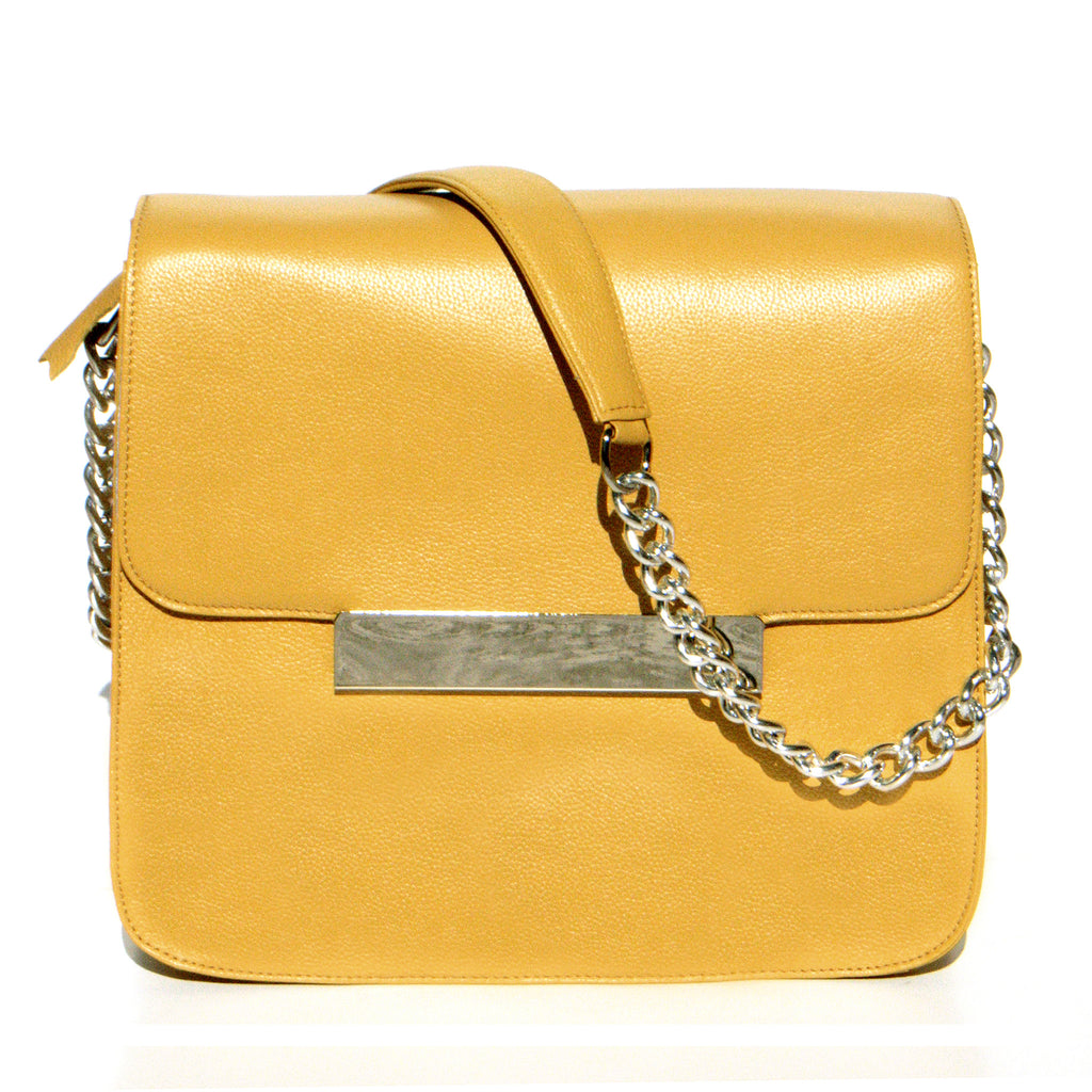 Glass Handbag Frankie Lighted Crossbody Handbag Toasted Gold Leather