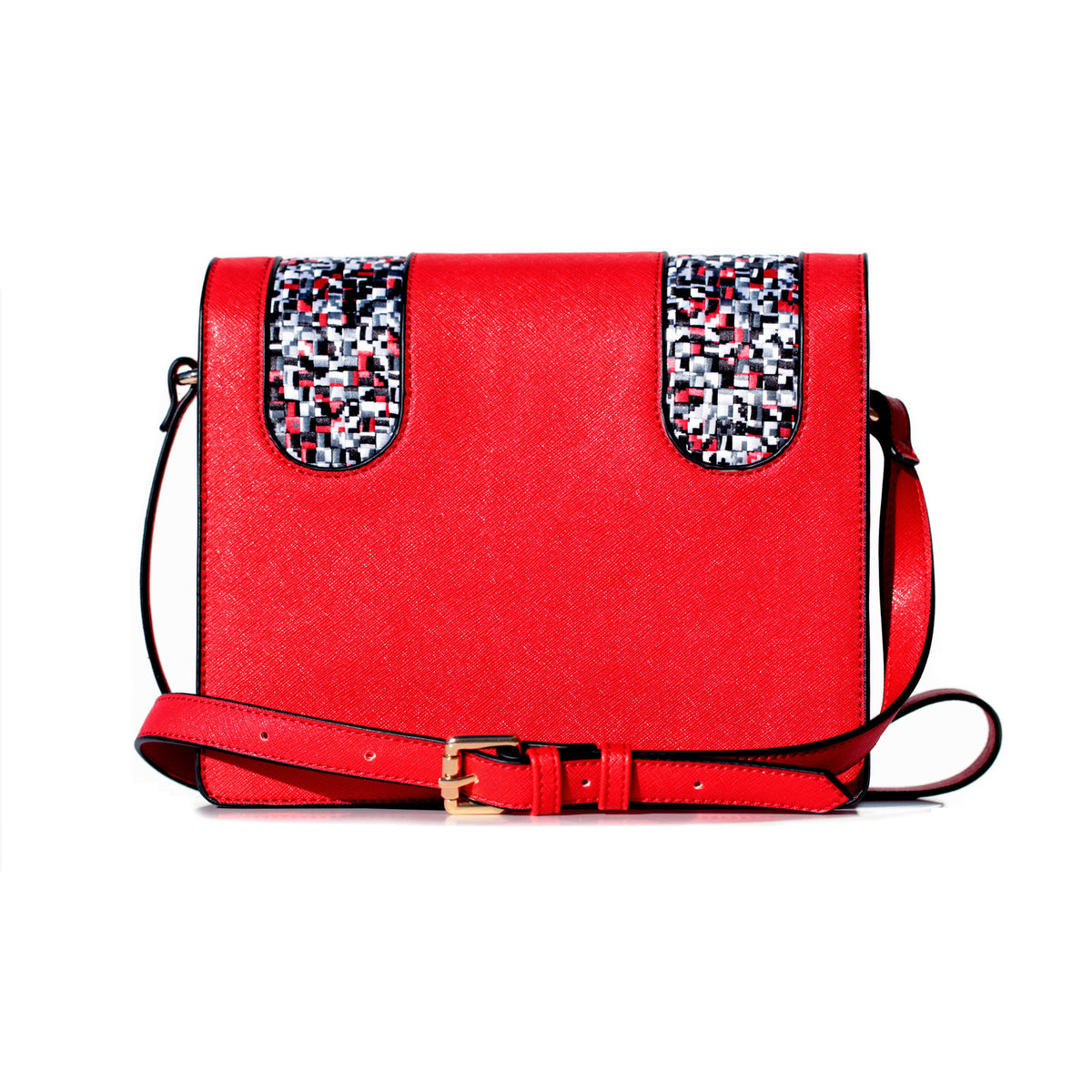 Glass Handbag Red Pixel Cross-Body Bag