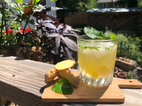 Ginger Mint mocktail using Jun