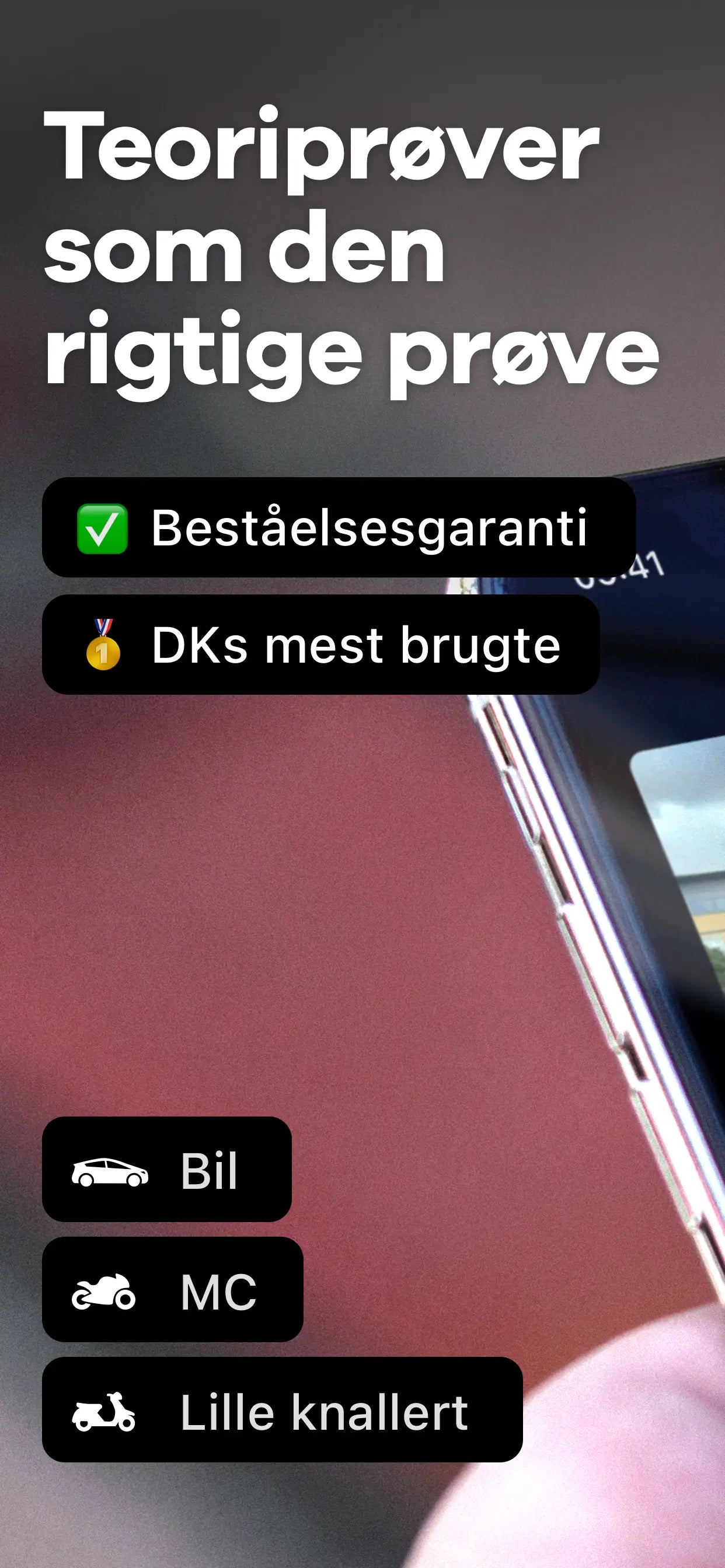 Teoriprøver som den rigtige prøve - Dks mest brugte app