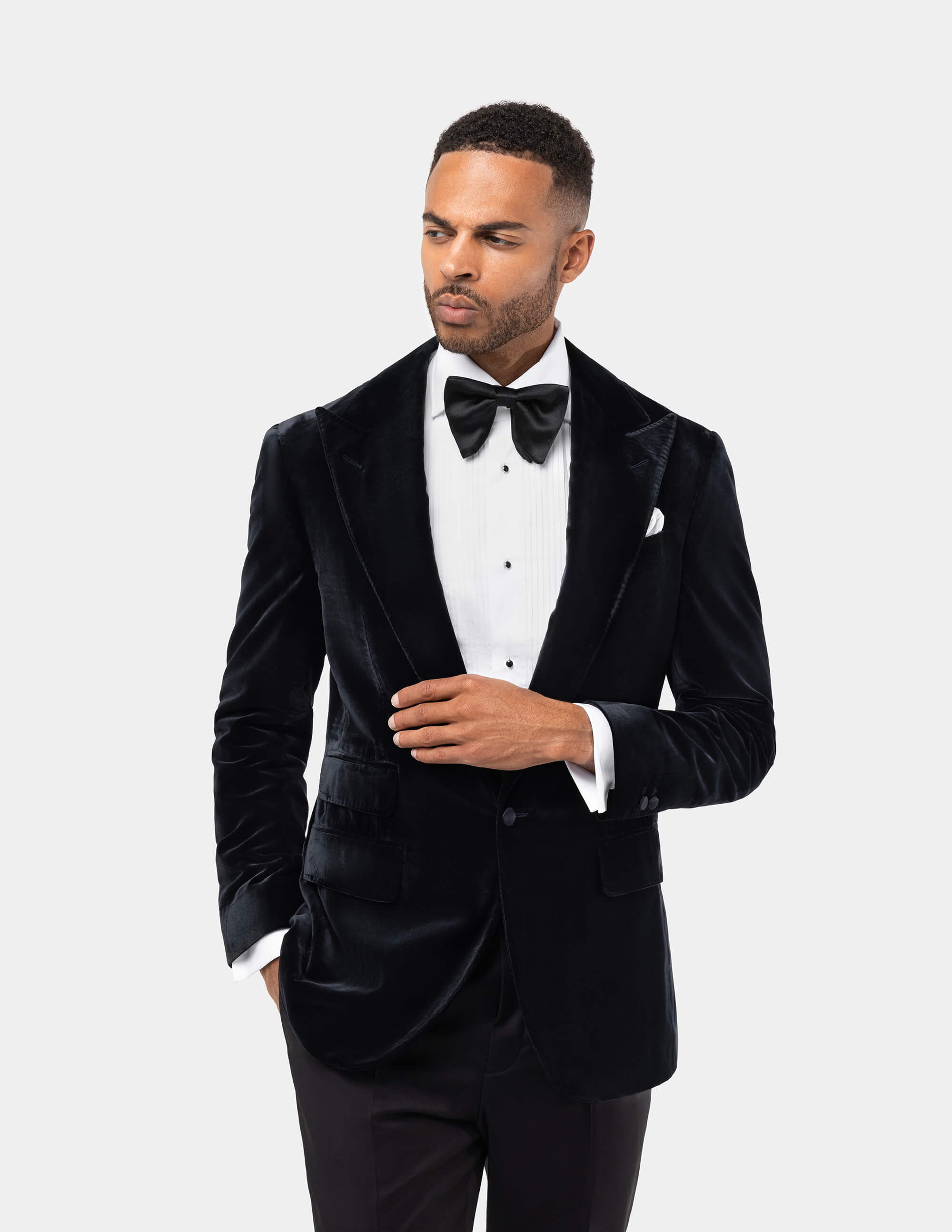 Light Black Velvet Single Breasted Jacket - Samir Bachkami product image