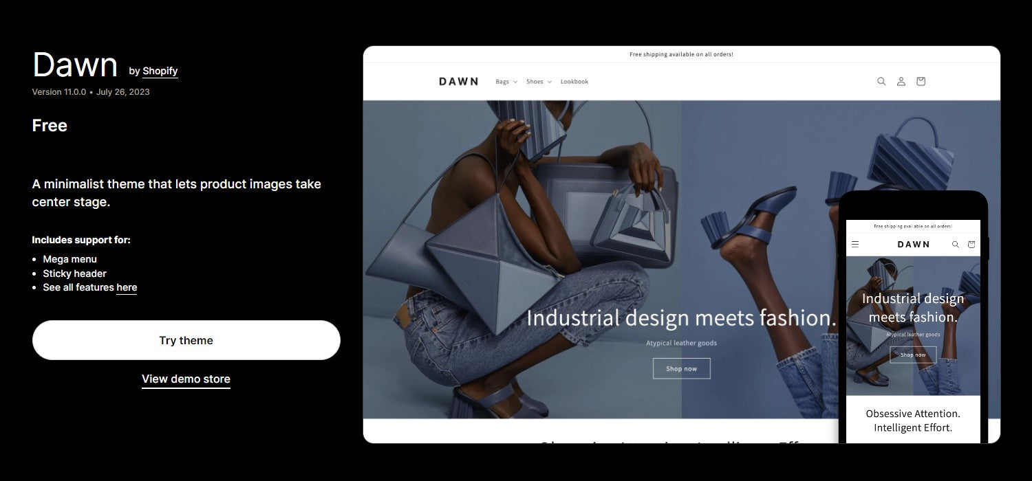 Dawn Shopify Theme - Ecommerce Website Template