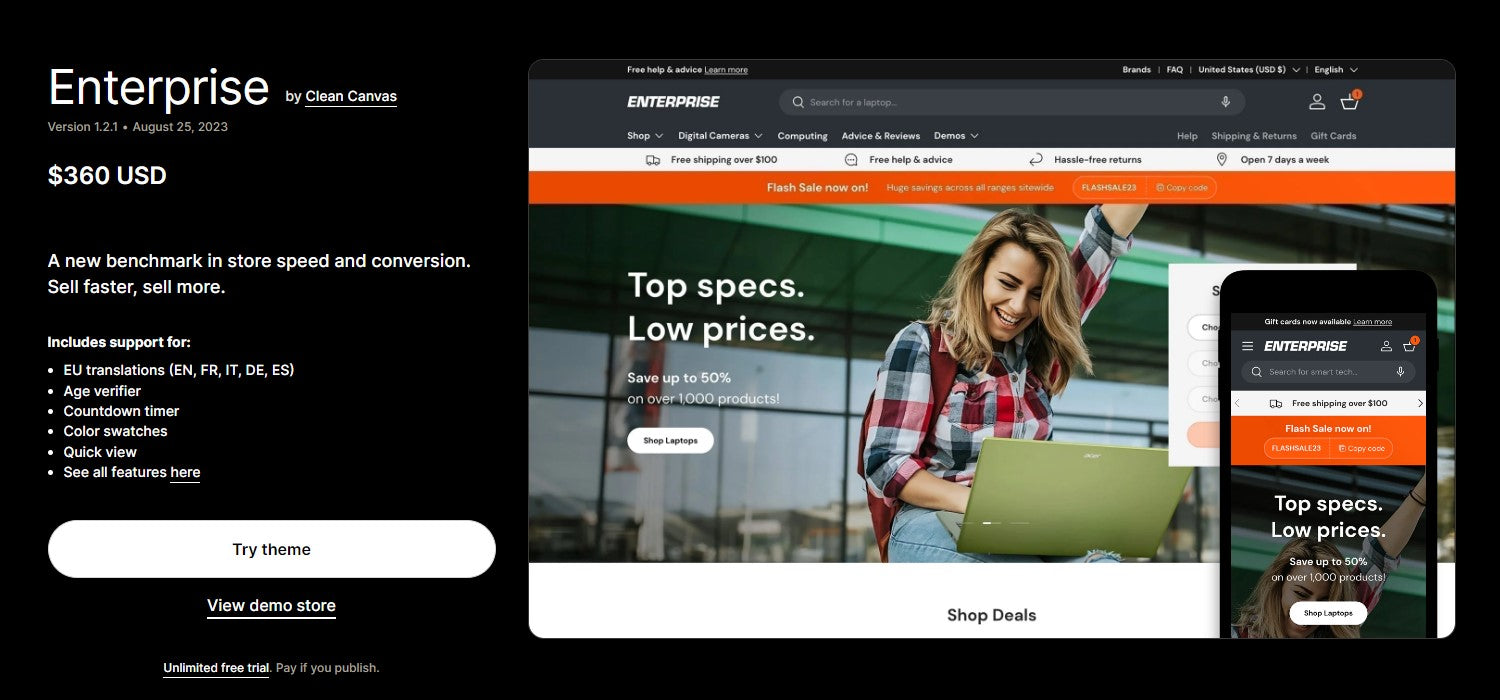 Enterprise Theme - Digital - Ecommerce Website Template