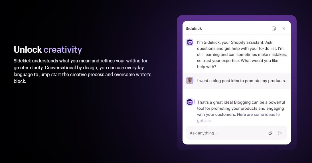Sidekick: AI for Commerce - Powered by Shopify Magic