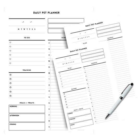 Daily Pet Planner - Minimalist Planner Insert Tracia Creative   