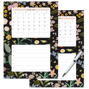 2024/2025 Monthly Calendar - Dark Garden Planner Insert Tracia Creative   