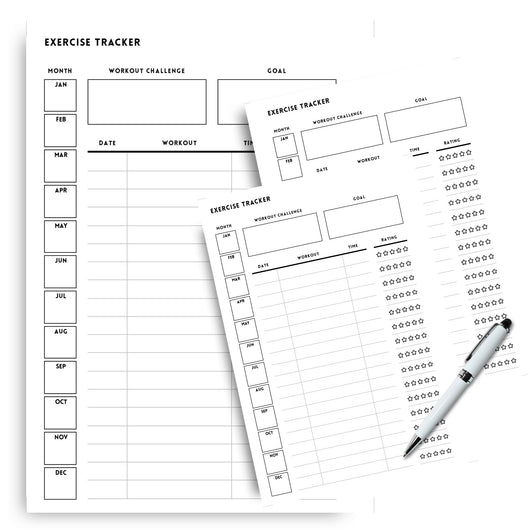 Exercise Tracker Planner Insert Tracia Creative   