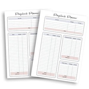 Minimalist Paycheck Planner - Printable Budget Insert Planner Insert Tracia Creative   