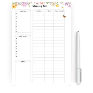 Shopping List - Floral Printable Tracia Creative   