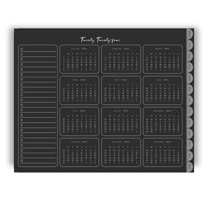 Horizontal Digital Planner 2024 with Google Calendar - Dark Mode