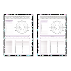 Undated Daily Planner - Black/Purple Printable Tracia Creative   